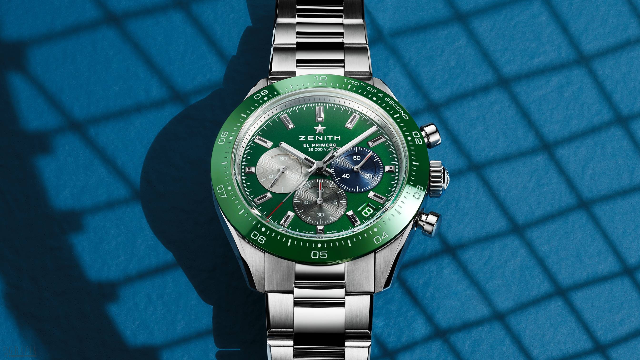 ZENITH真力时推出两款CHRONOMASTER Sport腕表新作引入绿色陶瓷表圈和宝石镶嵌表圈.jpg