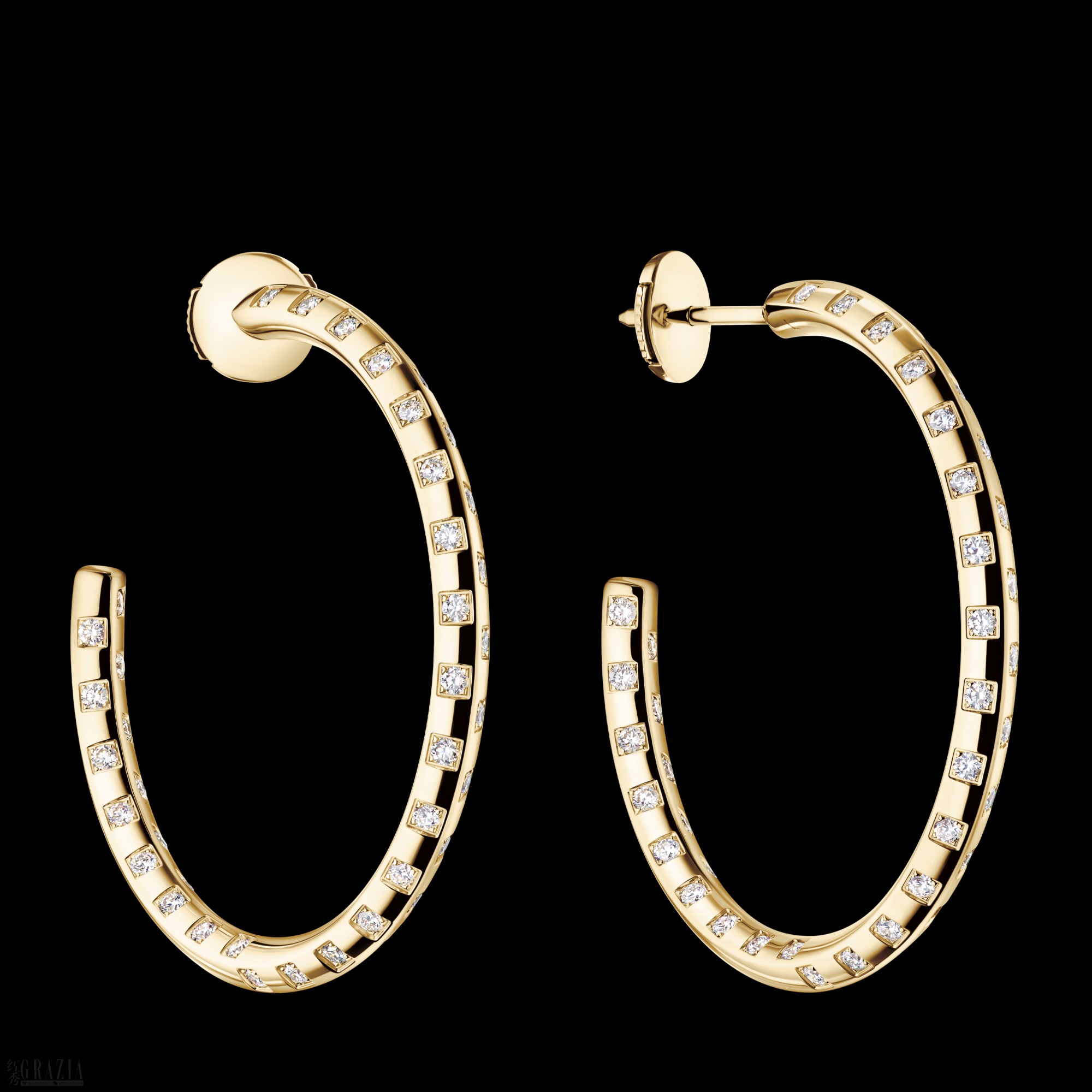 inign20260918122221.png LE DAMIER DE LOUIS VUITTON EARRINGS, IN YELLOW GOLD AND DIAMONDS. LOUIS VUITTON FINE JEWELRY.png