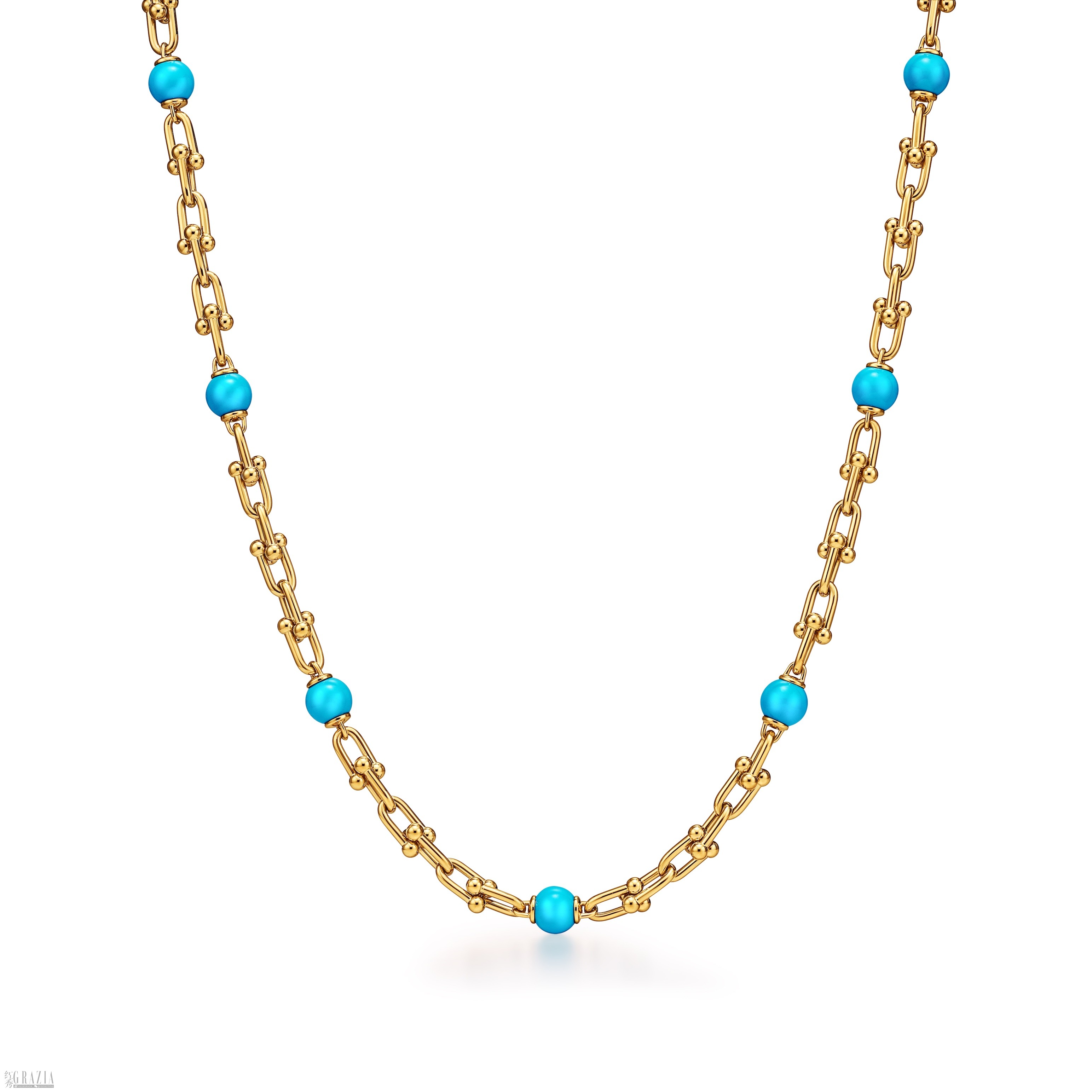 cyekl20261008163004.jpg Tiffany & Co. 蒂芙尼HardWear系列18K黄金镶嵌绿松石小号链环项链_76261806(1).jpg