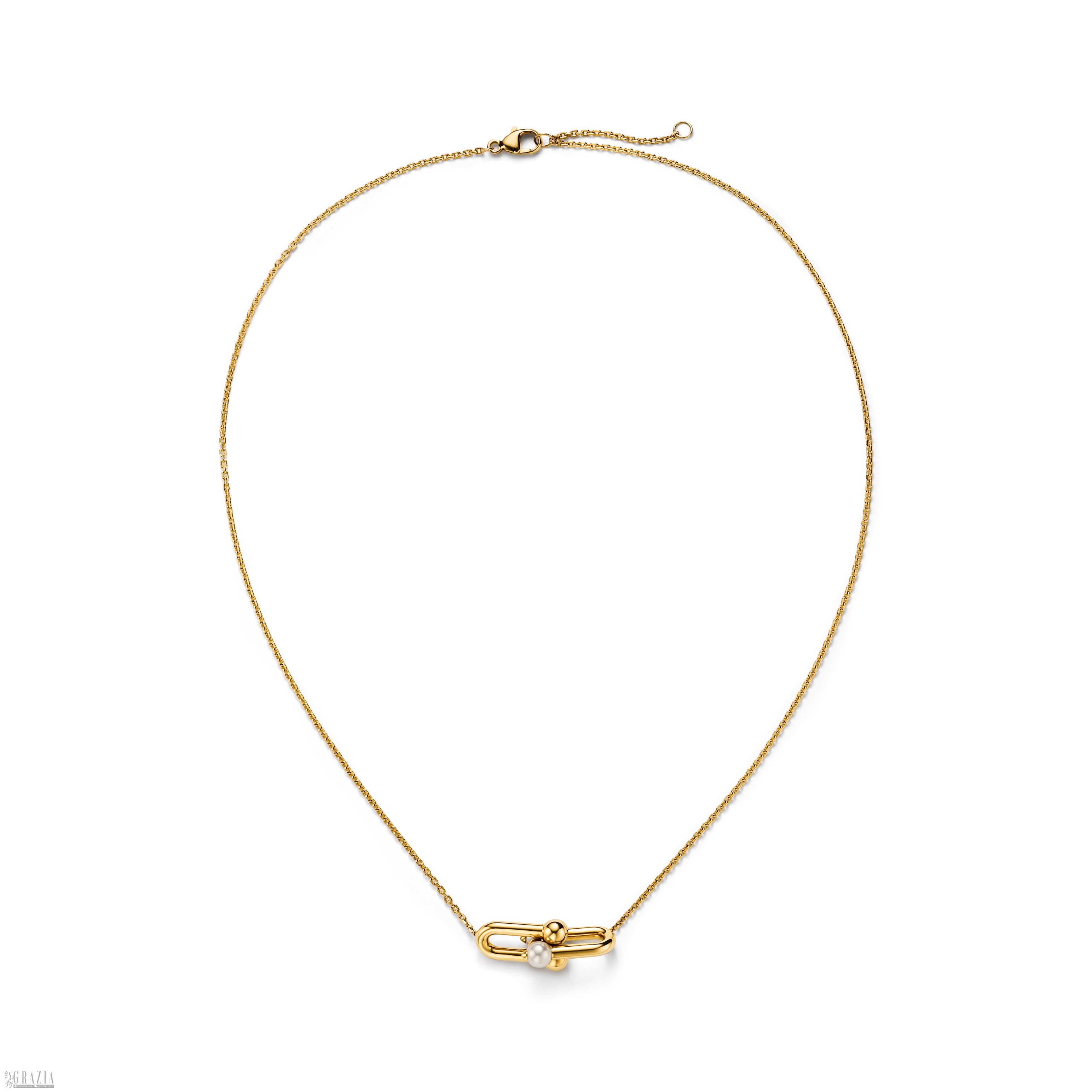 evgmw20261008163233.jpg Tiffany & Co. 蒂芙尼HardWear系列18K黄金镶嵌珍珠中号链环项链_76815135.jpg