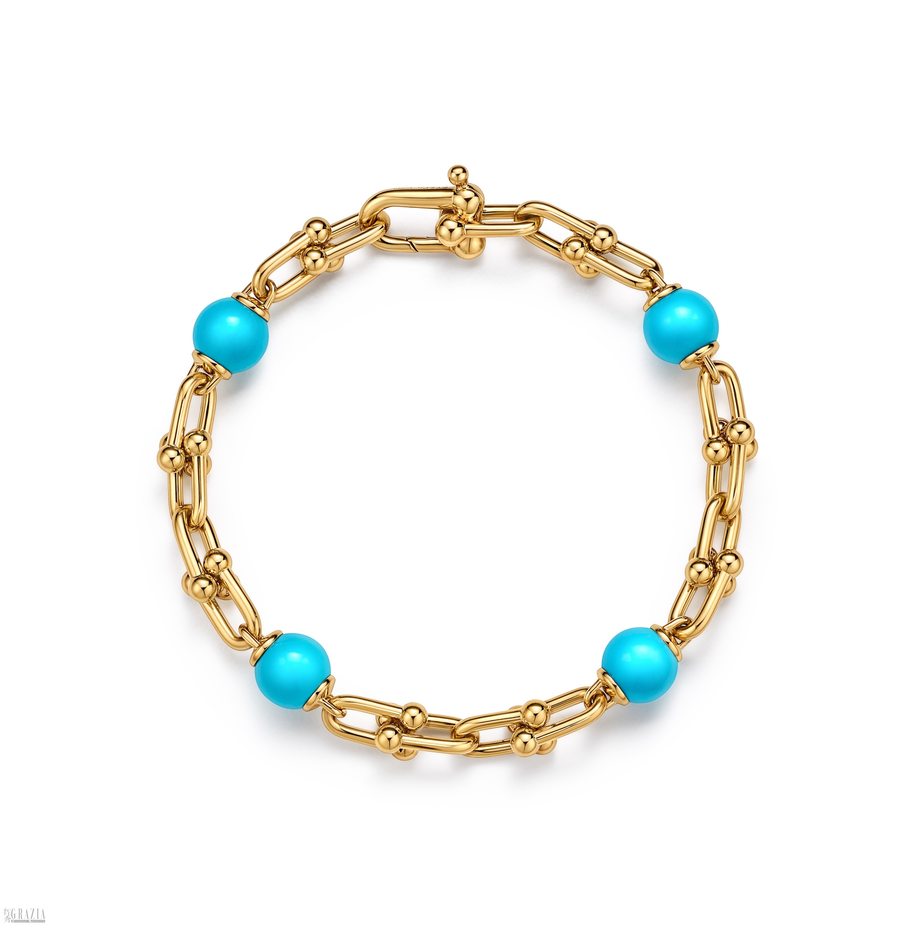 xvnai20261008163056.jpg Tiffany & Co. 蒂芙尼HardWear系列18K黄金镶嵌绿松石小号链环手链_76261903.jpg